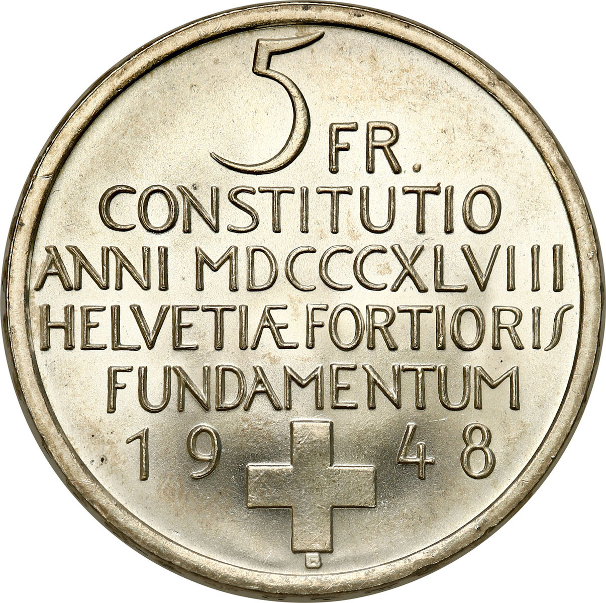 Szwajcaria, 5 franków 1948 B, Berno